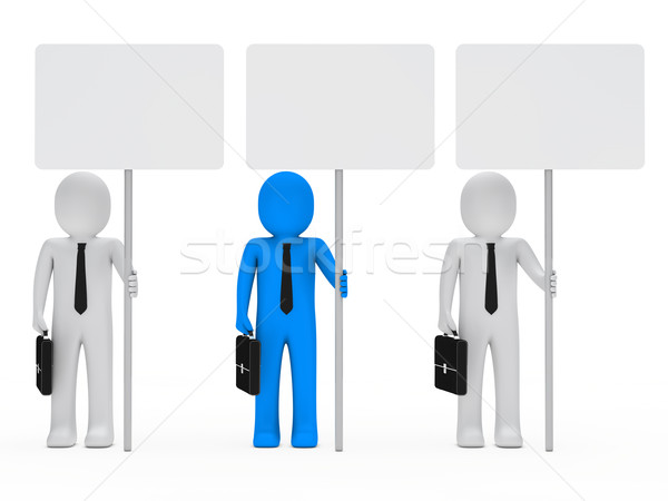 businessmen hold signboard Stock photo © dariusl