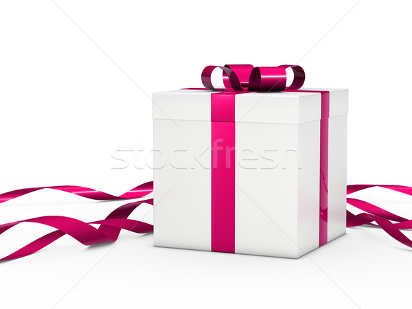 gift box white pink ribbon Stock photo © dariusl