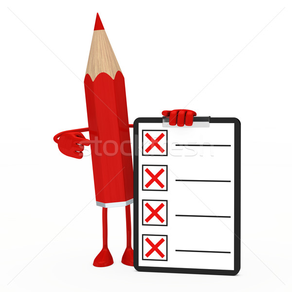 Ceruza alkat lista piros ujj üzletember Stock fotó © dariusl