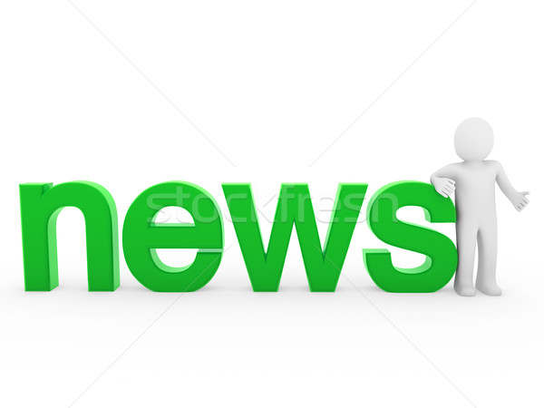 3d human news read green Stock photo © dariusl