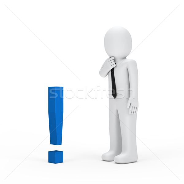 businessman small blue exclamation mark Stock photo © dariusl