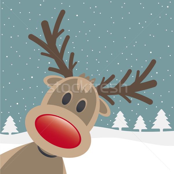 Stock photo: rudolph red nose look