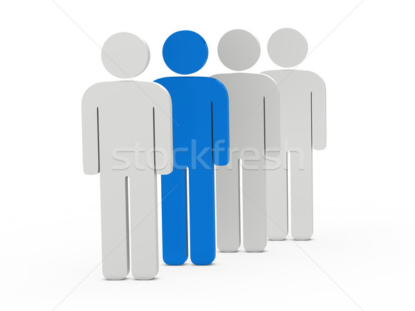 Mężczyzna 3d niebieski stoją biznesmen mężczyzn Zdjęcia stock © dariusl