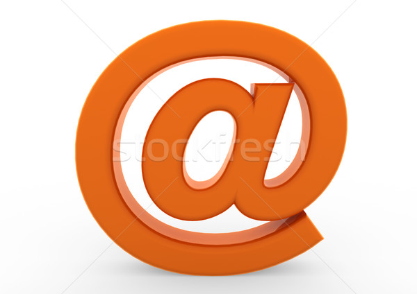 3D E-Mail Symbol orange isoliert weiß Stock foto © dariusl
