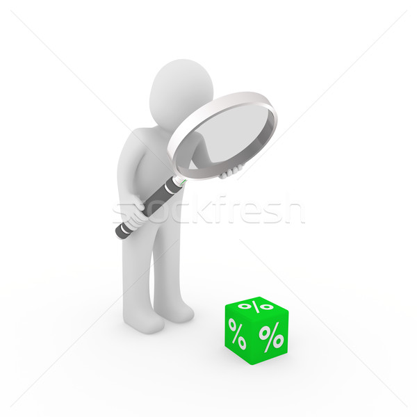 3d man sale cube loupe percent Stock photo © dariusl