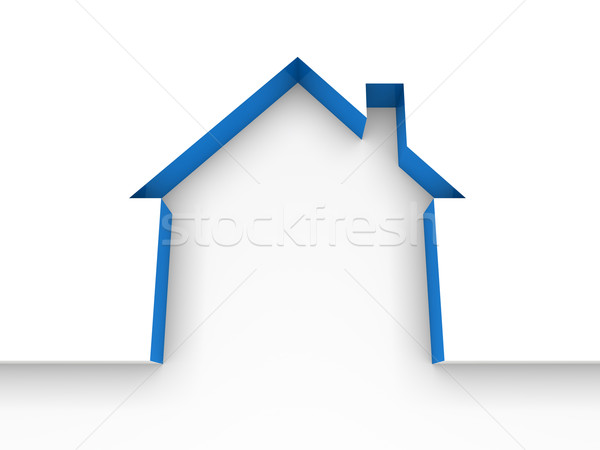 3D Haus Besitz blau Modell home Stock foto © dariusl