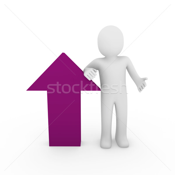 3d human arrow success pink purple  high business Stock photo © dariusl