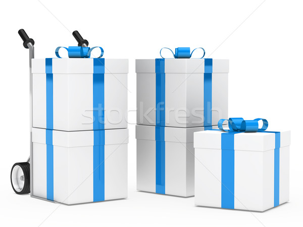 gift boxes hand truck Stock photo © dariusl