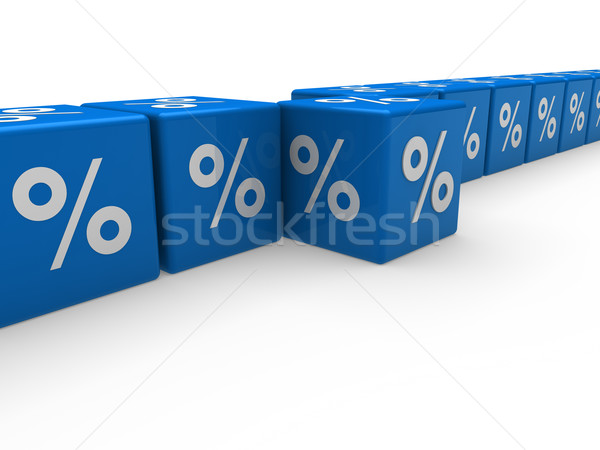 3d blue sale cube percentage Stock photo © dariusl