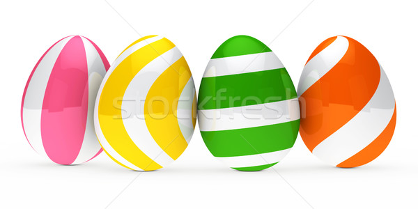 復活節彩蛋 復活節 橙 綠色 模式 商業照片 © dariusl