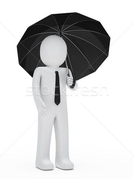 businessman hold black umbrella Stock photo © dariusl