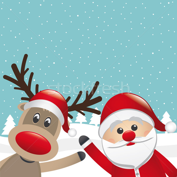 reindeer and santa claus Stock photo © dariusl