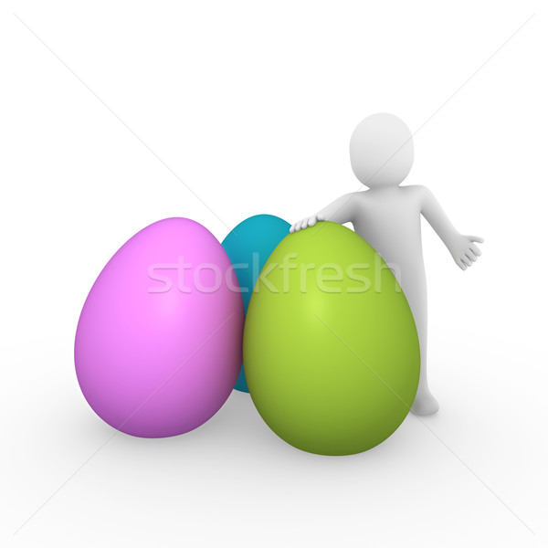 3d human easter egg  Stock photo © dariusl