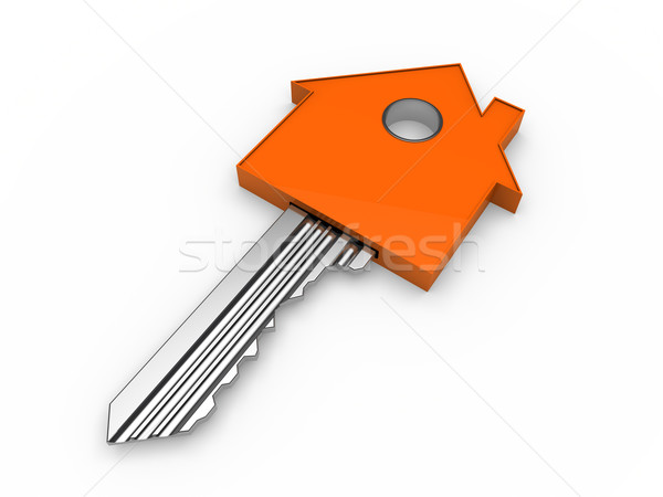 Stock fotó: 3D · kulcs · otthon · ház · narancs · birtok