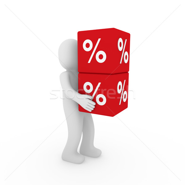 3d human sale cube Stock photo © dariusl