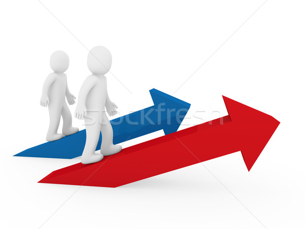 3d men up arrow blue red  Stock photo © dariusl