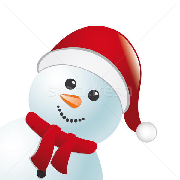 snowman with scarf and hat Stock photo © dariusl