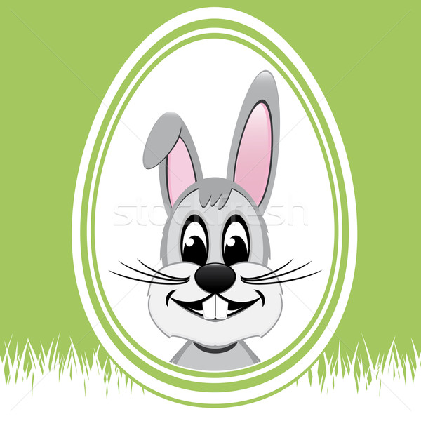 [[stock_photo]]: Joyeuses · pâques · lapin · blanche · oeuf · vert · Pâques