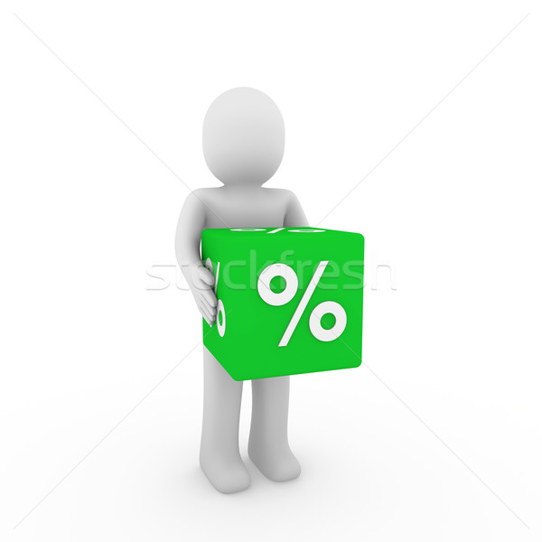 Stock foto: Verkauf · Würfel · grünen · Erfolg · Prozent