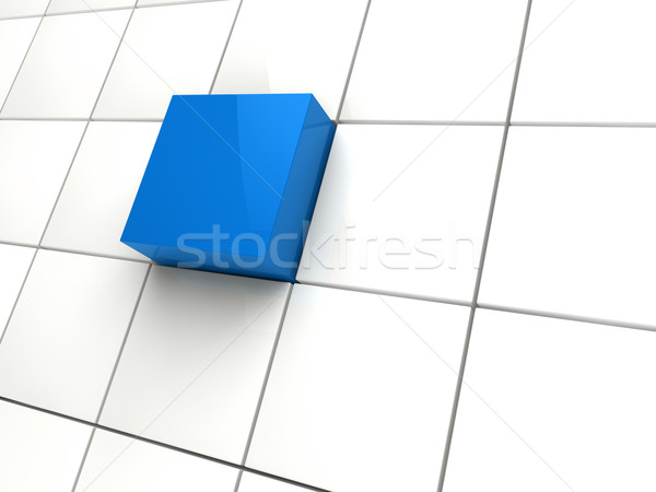 3D kubus Blauw witte vierkante abstract Stockfoto © dariusl
