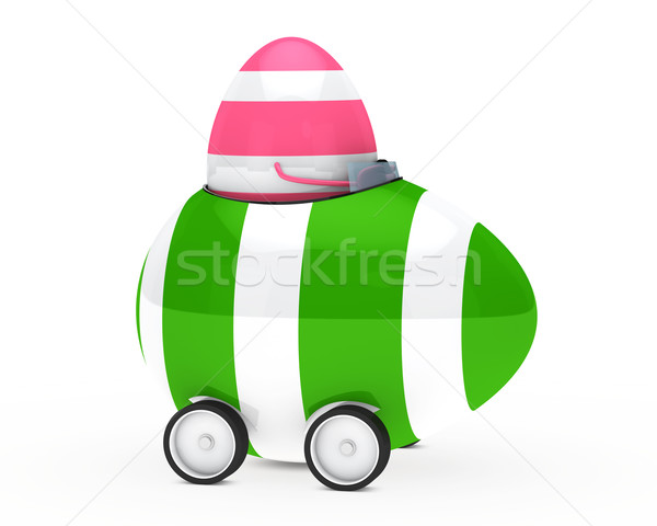Osterei Figur rosa sitzen Auto Ostern Stock foto © dariusl