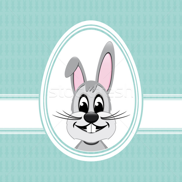 復活節快樂 兔子 白 雞蛋 藍色 復活節 商業照片 © dariusl
