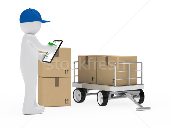 courier figure trolley Stock photo © dariusl