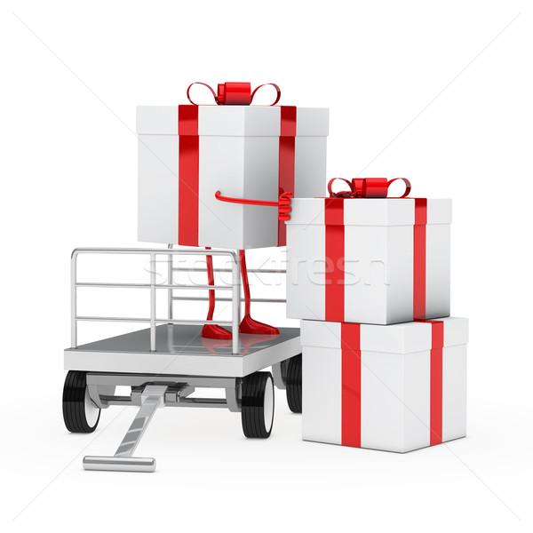 gift box onload trolley Stock photo © dariusl
