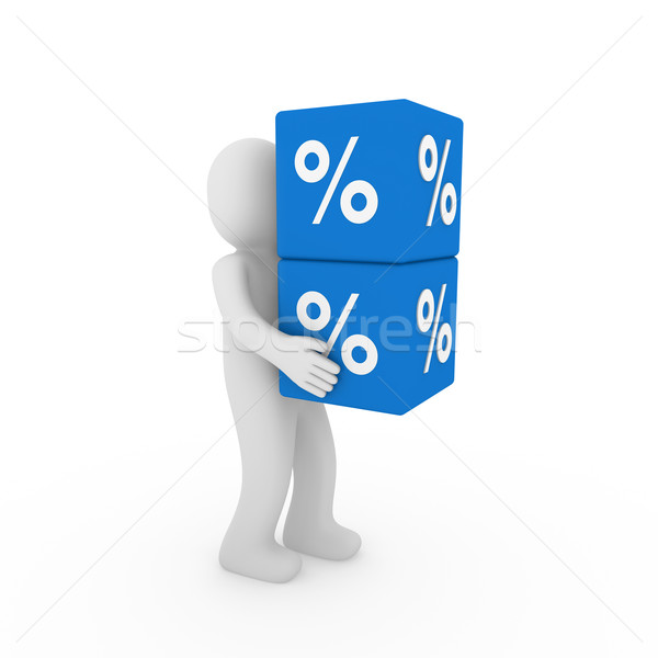 商業照片: 出售 · 立方體 · 藍色 · 成功 · 百分之
