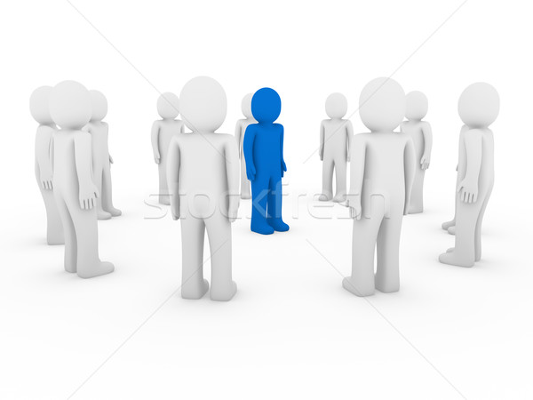 3d human circle blue white Stock photo © dariusl