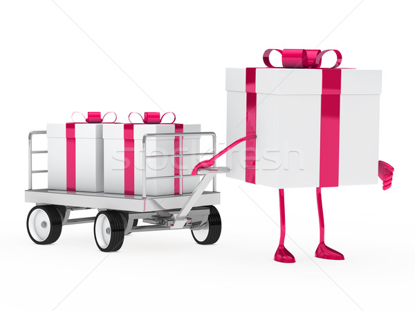 gift box draws a trolley  Stock photo © dariusl