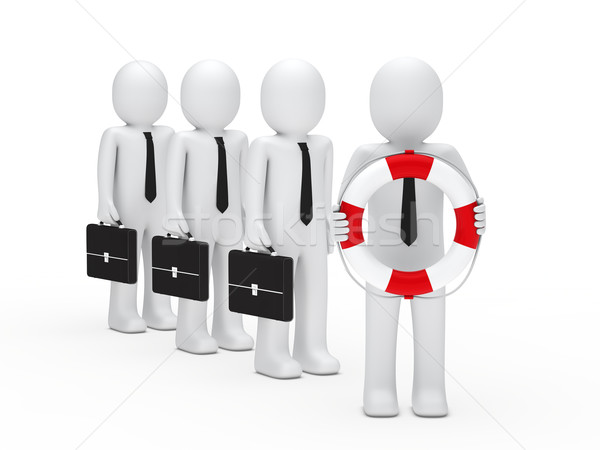3d business men briefcase and lifebelt Stock photo © dariusl