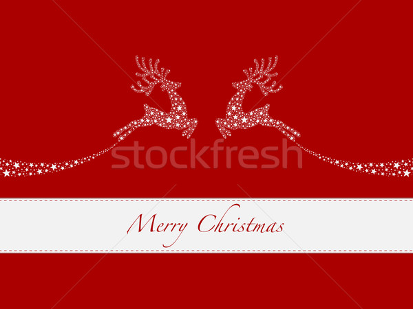 Renifer biały gwiazdki pływające czerwony drzewo Zdjęcia stock © dariusl