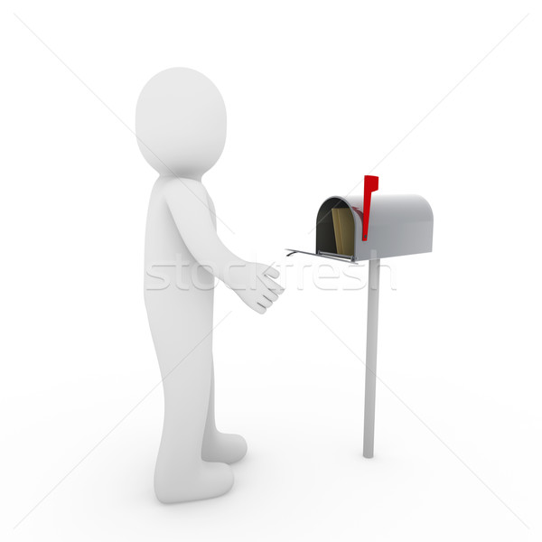 3d human mailbox letter Stock photo © dariusl