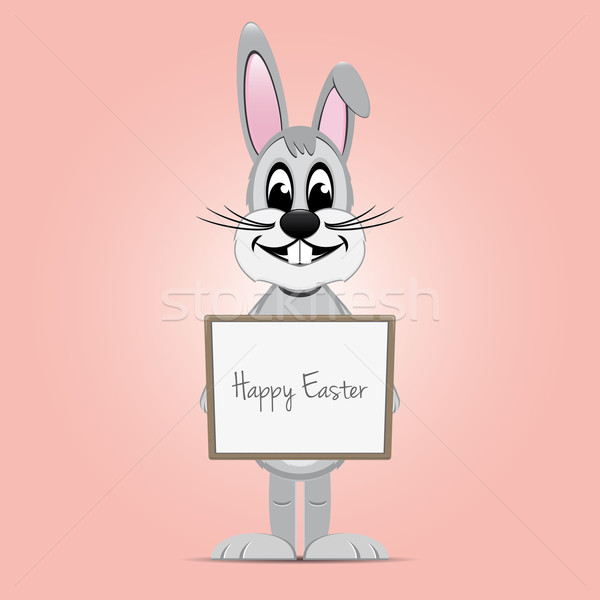 Easter bunny utrzymać wiosną drewna królik bunny Zdjęcia stock © dariusl