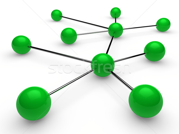3d green chrome network Stock photo © dariusl