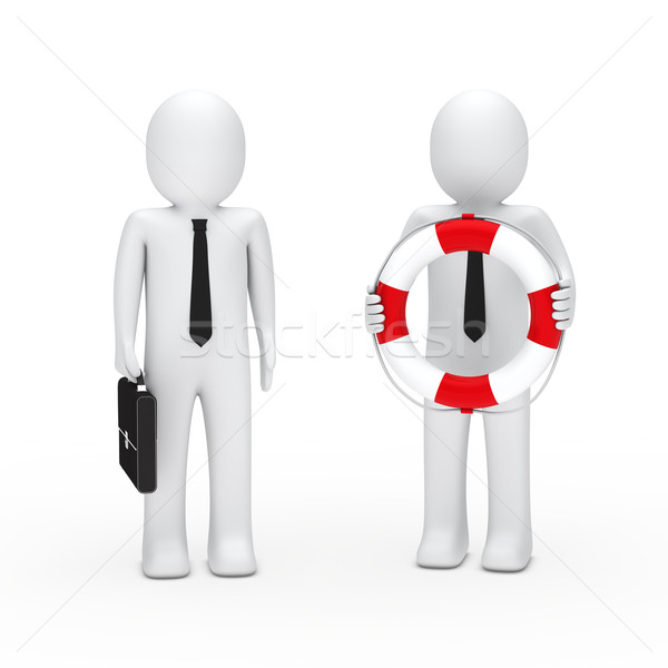3d business man briefcase and lifebelt Stock photo © dariusl