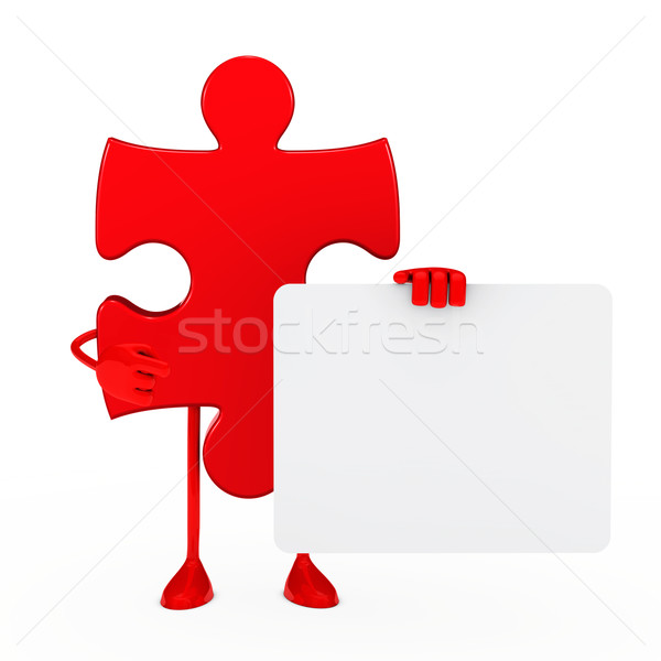puzzle figure hold billboard Stock photo © dariusl
