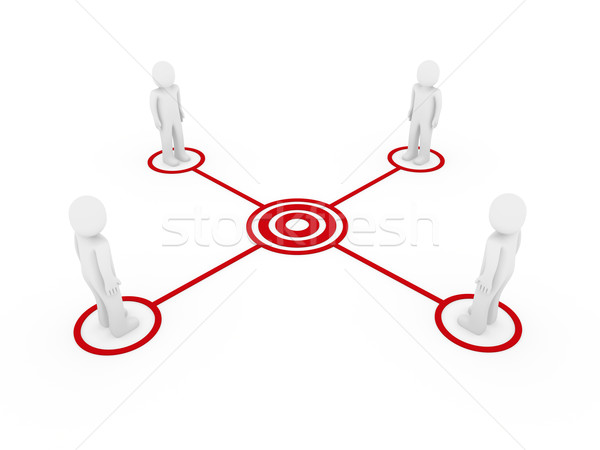 3d men connection red  Stock photo © dariusl