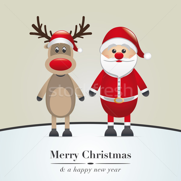 reindeer and santa claus Stock photo © dariusl