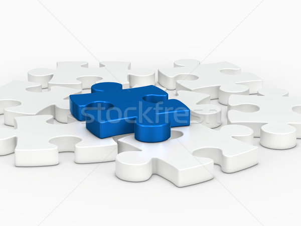 3d blue puzzle piece  Stock photo © dariusl
