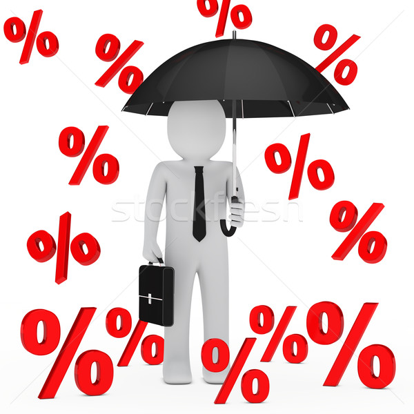 businessman umbrella sale percent Stock photo © dariusl