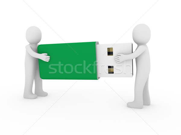 Foto stock: Homens · usb · vara · verde · plugue