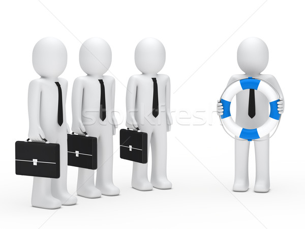 3d business men briefcase and lifebelt Stock photo © dariusl