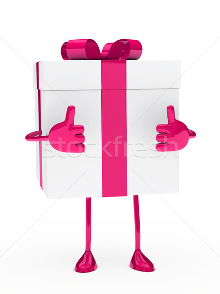 Rosa weiß Geschenkbox Figur Weihnachten Geschenk Stock foto © dariusl