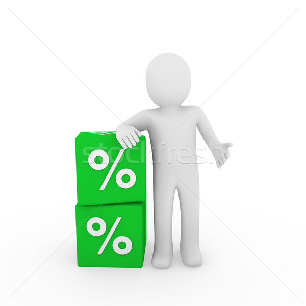 продажи куб зеленый успех процент Сток-фото © dariusl