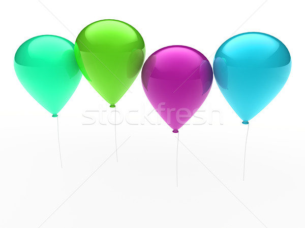 Foto stock: 3D · colorido · globo · fiesta · cumpleanos · color