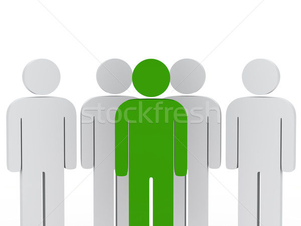 teamwork group with green leader  Stock photo © dariusl