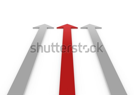 Stockfoto: 3D · Rood · grijs · pijl · hoog · geïsoleerd