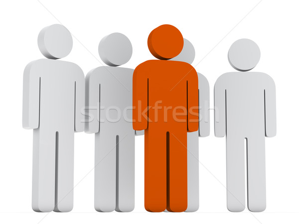 teamwork group with orange leader  Stock photo © dariusl